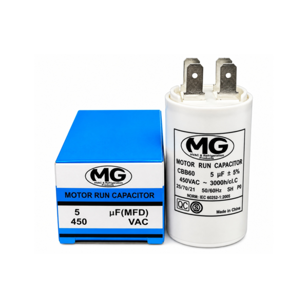 Capacitor "MG" 450VAC-50/60Hz-5 mf - CBB60 -