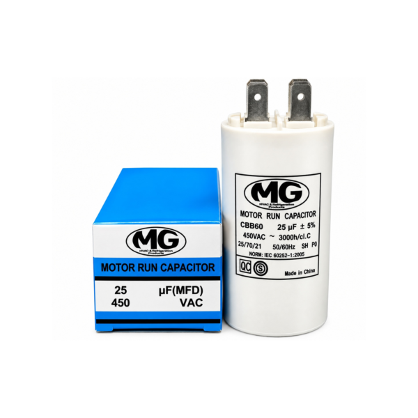 Capacitor "MG" 450VAC-50/60Hz-25 mf - CBB60 -
